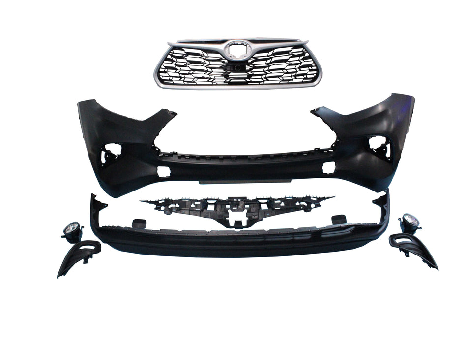 For 2020 2021 2022 2023 2024 Toyota Highlander Front Bumper Assembly Complete 10 PCS