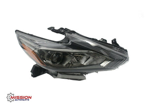 For 2016 2017 2018 Nissan Altima Headlight Halogen Black W/O LED DRL Right Side