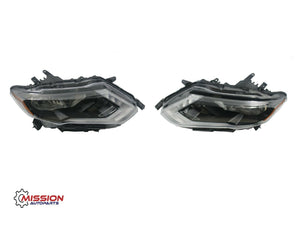 For 2017 2018 2019 Nissan Rogue Headlights Halogen w/LED DRL Right and Left Set