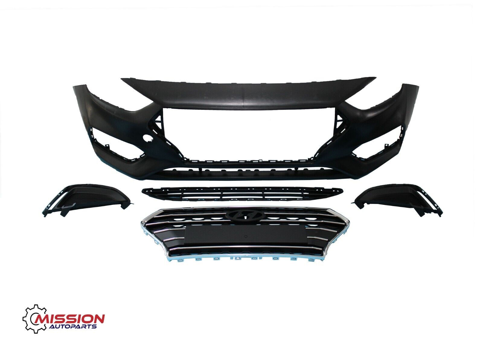 For 2018 2019 2020 2021 Hyundai Accent Complete Front Bumper Grills 5 –  Mission Auto Parts