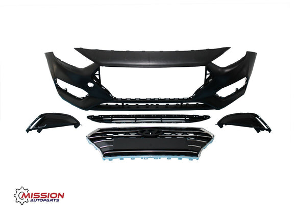 For 2018 2019 2020 2021 Hyundai Accent Complete Front Bumper Grills 5 PCS