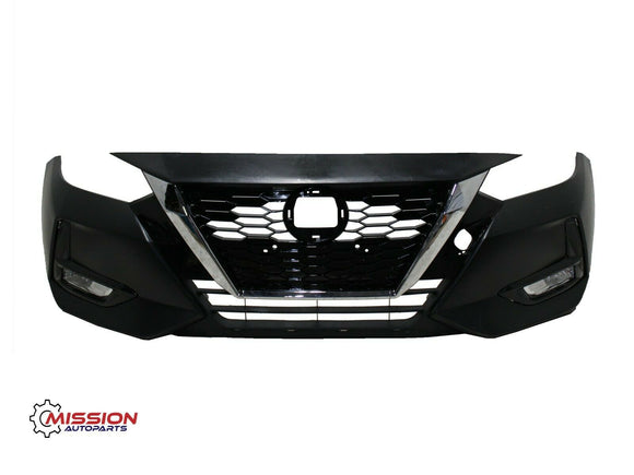 For 2020 2021 Nissan Sentra Front Bumper Upper and Lower Grill Fog Light Set