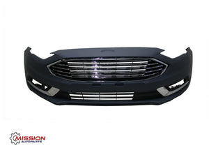 For 2017 2018 Ford Fusion Front Bumper Upper Lower Grill Chrome Fog Lights Cover