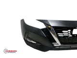 For 2020 2021 Nissan Sentra Front Bumper Upper and Lower Grill Fog Light Set