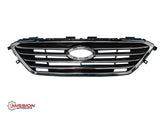 For 2015 2016 2017 Hyundai Sonata Complete Front Bumper Grills Fog Covers 6 PCS