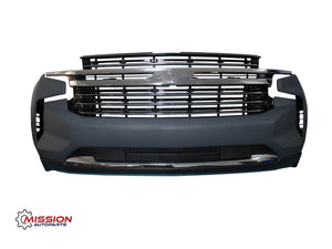 For 2021 2022 2023 Chevy Tahoe Suburban Complete Front Bumper Grills Skide Plate