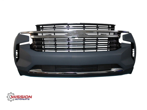 For 2021 2022 2023 Chevy Tahoe Suburban Complete Front Bumper Grills Skide Plate