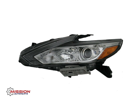 For 2016 2017 2018 Nissan Altima Headlight Halogen Chrome Left W/Bulbs W/O LED