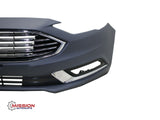 For 2017 2018 Ford Fusion Front Bumper Upper Lower Grill Chrome Fog Lights Cover