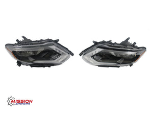 For 2017 2018 2019 Nissan Rogue Headlight Assembly Halogen W/LED DRL Left and Right Side Set
