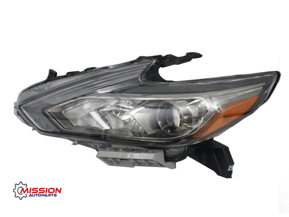 For 2016 2017 2018 Nissan Altima Headlight Halogen Black/Smoked Housing W/O LED DRL Driver Left Side