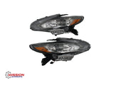 For 2016 2017 2018 Nissan Altima Headlight Halogen Black/Smoked Housing W/O LED DRL Left and Right Side Set