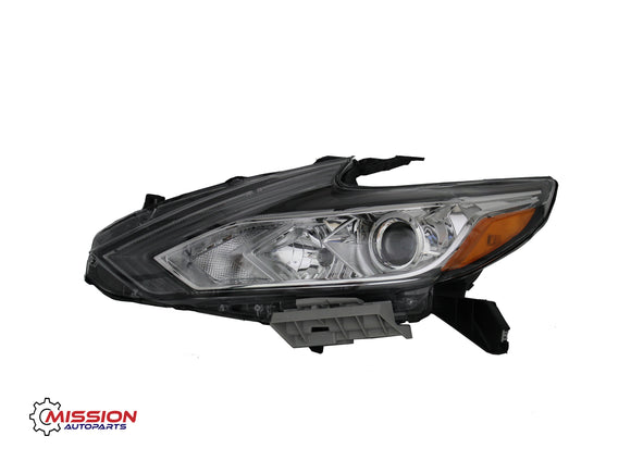 For 2016 2017 2018 Nissan Altima Headlight Halogen Chrome Housing W/O LED DRL Driver Left Side
