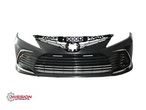 For 2021 2022 Toyota Camry L LE XLE Front Bumper with Upper Lower Grills and Bumper Trims