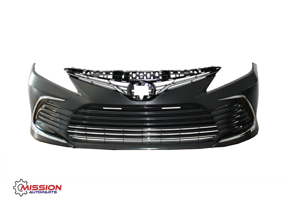 For 2021 2022 Toyota Camry L LE XLE Front Bumper with Upper Lower Grills and Bumper Trims